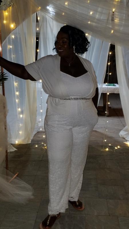 Plus size wedding hot sale guest jumpsuits