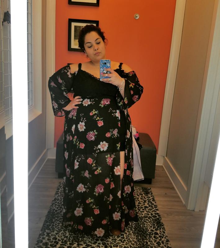 torrid insider floral print cold shoulder lace bustier maxi dress Lace Floral Corseted Dress 6 / Floral Multi main image 1