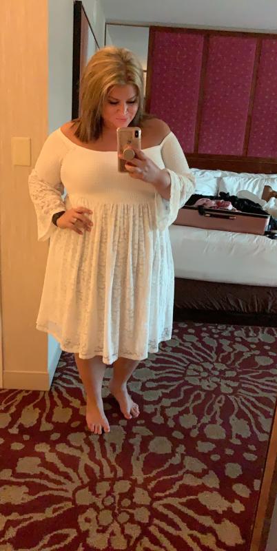 Plus Size - White Lace Shirred Skater Dress - Torrid