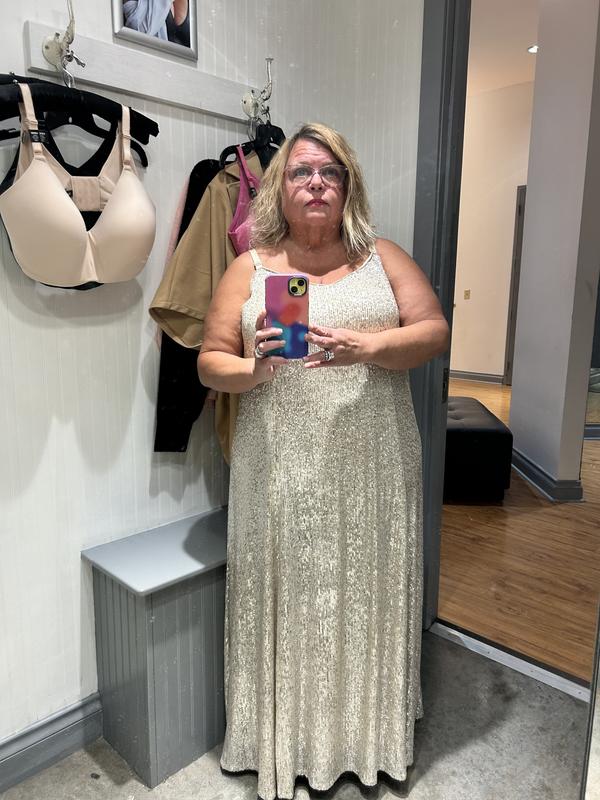 Plus Size - V-Neck Sequin Slip Maxi Dress - Torrid