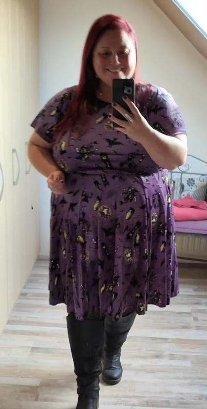 Plus Size - Disney The Haunted Mansion Collared Dress - Stretch Velvet  Purple - Torrid