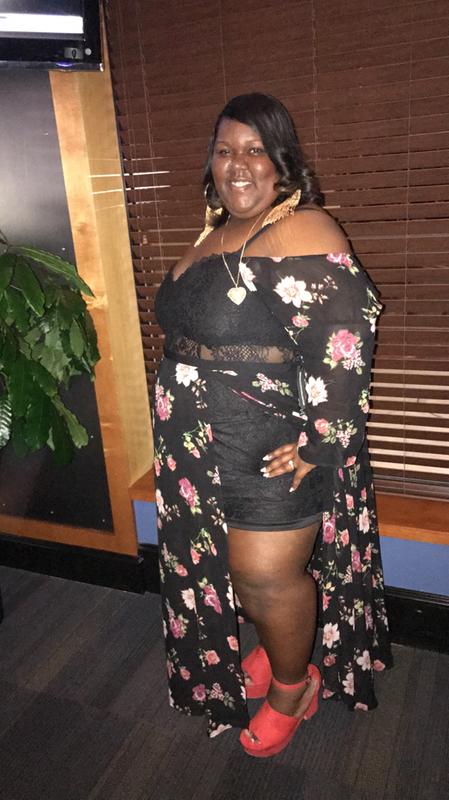 Plus Size - Torrid Insider Floral Print Cold Shoulder Lace Bustier Maxi  Dress - Torrid