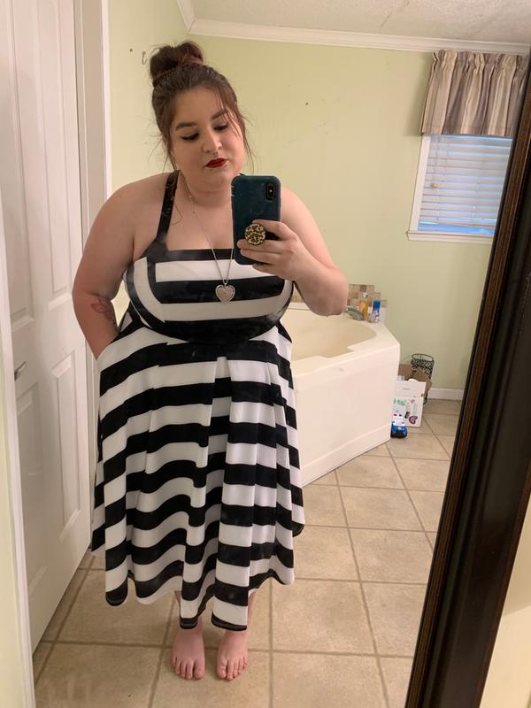 Torrid black and 2024 white striped dress