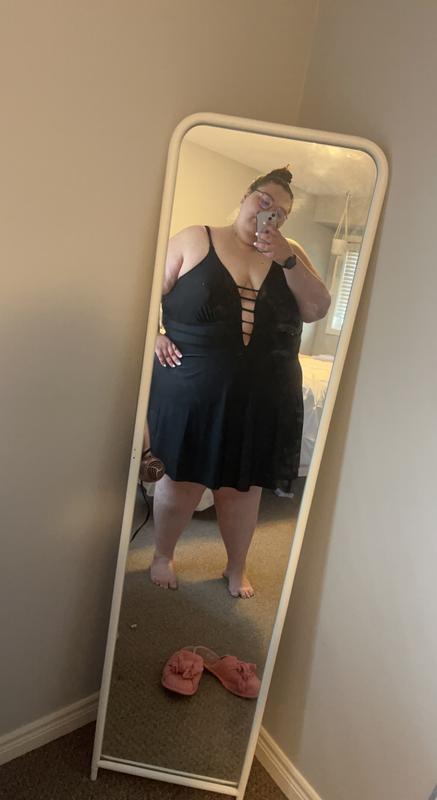 torrid black swim dress Black & Beige Color Block Stretch Dress main image 0