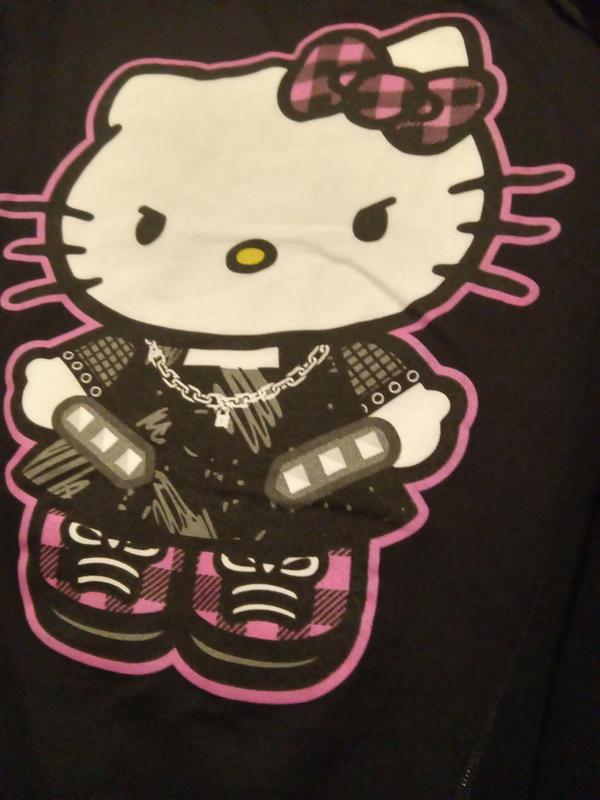 kitty★ Plus Size - Hello Kitty Classic Fit Cotton Mesh Sleeve Tee
