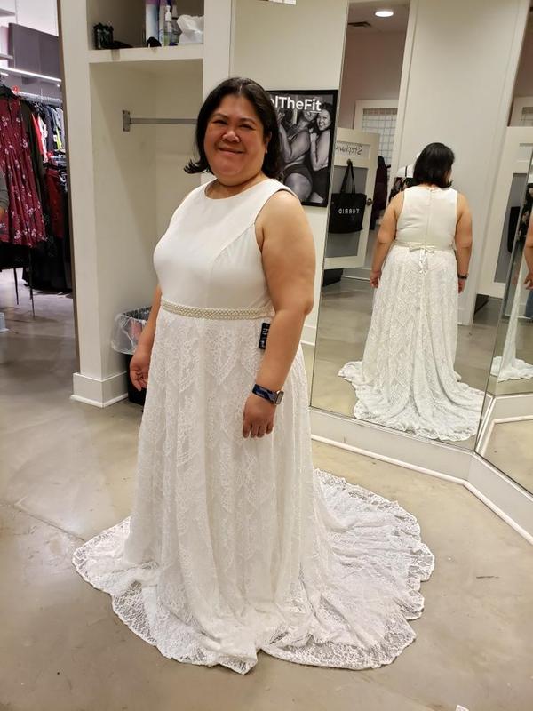 Plus Size Ivory Lace Sash Belt Wedding Dress Torrid