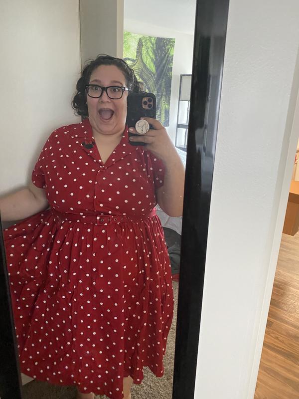 Plus Size - Disney Minnie Mouse Red Polka Dot Retro Swing Dress - Torrid