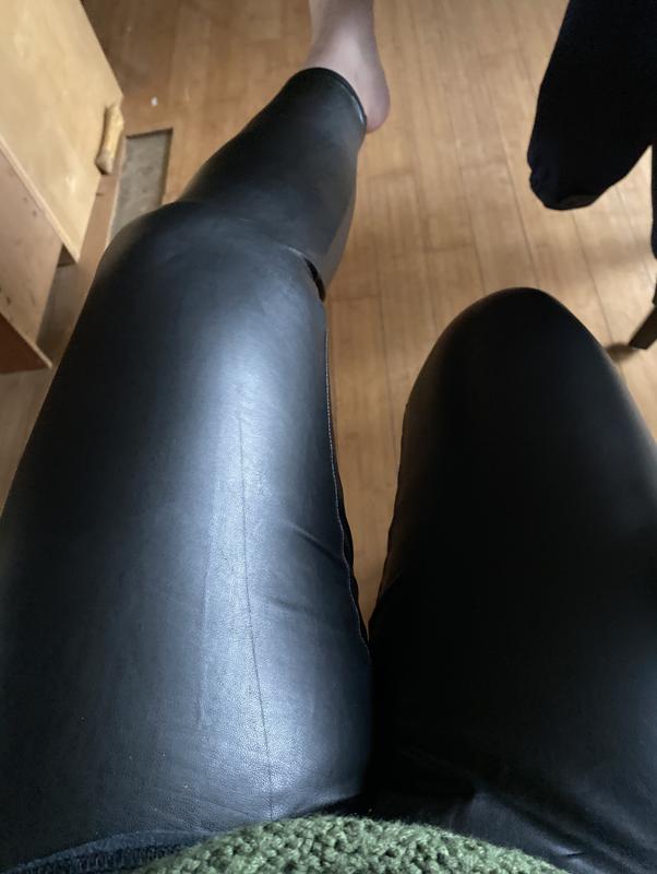 Plus Size - Platinum Legging – Faux Leather Fleece Lined Black