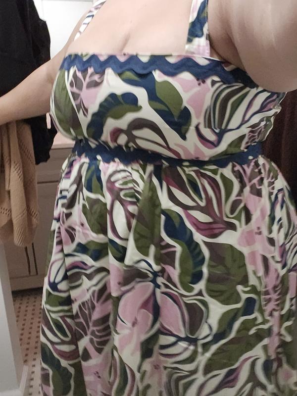1 piece ladies dress Women Plus Size Navy Blue & Red Floral Printed One-Shoulder Neck Crepe  Asymmetric Hem Pleated A-line Mini Dress