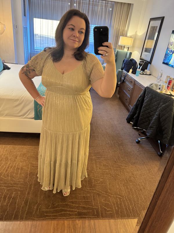gold dress torrid ANYA MAXI SLIP DRESS IN YELLOW main image 1