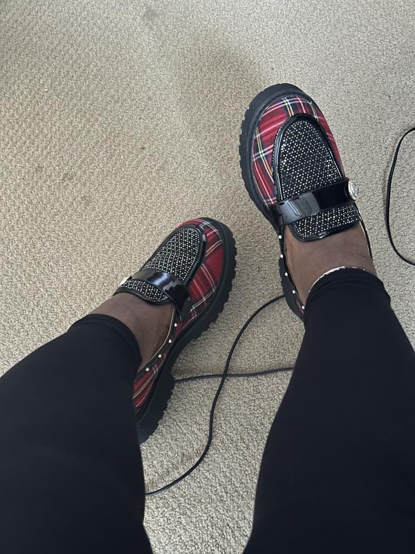 Plus Size - Betsey Johnson Plaid Buckle Loafers - Torrid display picture 1