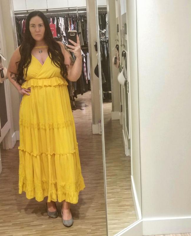 white christmas dresses Yellow Chiffon Long Sleeve Pleated Maternity Maxi Dress – PinkBlush main image 1