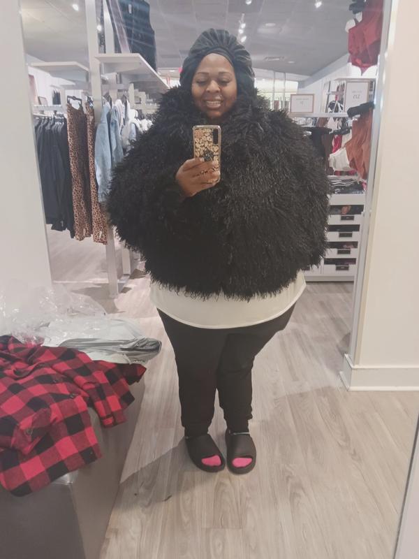 Plus Size - Festi Wide Collar Faux Fur Jacket - Torrid