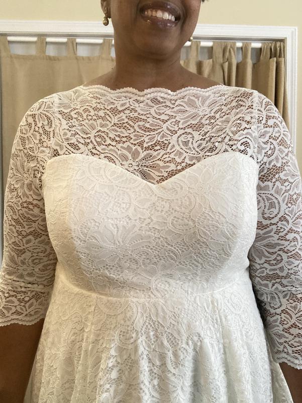 Plus Size - Ivory Lace Tea-Length Wedding Dress - Torrid