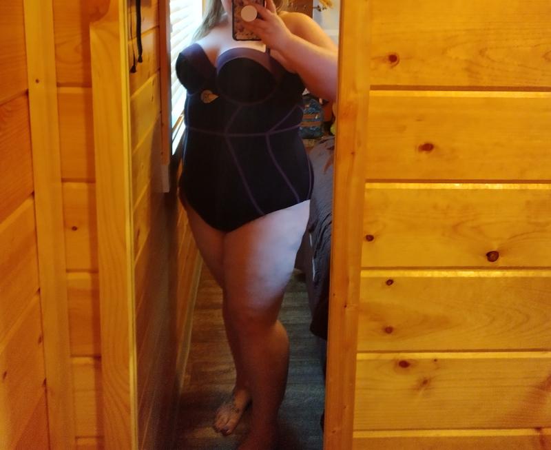 I'm plus-size with 38I boobs & did a Good American swim haul - the purple  is 'giving Ursuala' instead of Little Mermaid