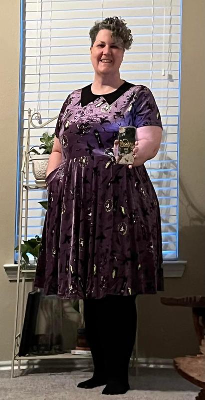 Plus Size - Disney The Haunted Mansion Collared Dress - Stretch Velvet  Purple - Torrid