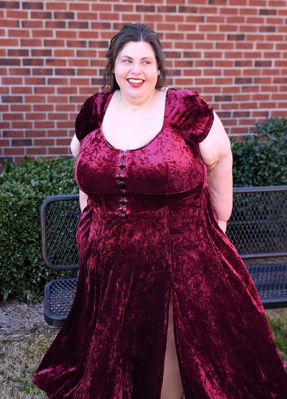 Plus Size - Nightfall Hook & Eye Velour Maxi Dress - Torrid