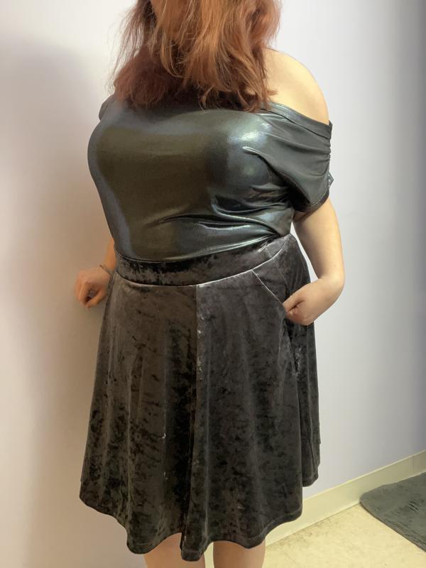 Plus Size Mini Velvet Skater Skirt Torrid
