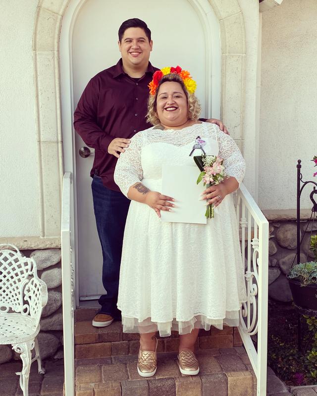 Plus Size - Ivory Lace Tea-Length Wedding Dress - Torrid