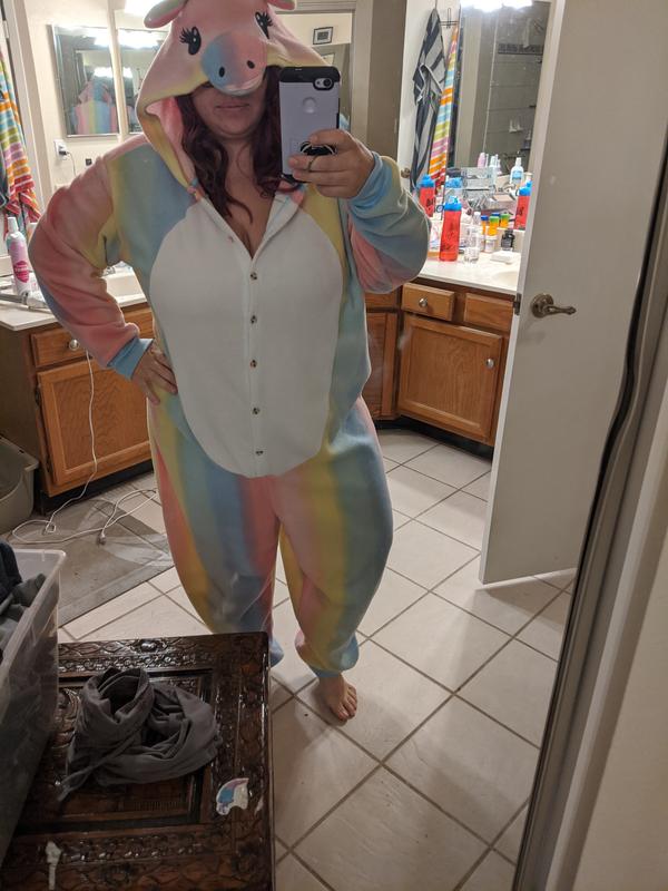 Plus Size Pastel Rainbow Unicorn Fleece Onesie Torrid