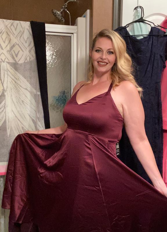 torrid satin dress Plus Size - Satin Tie Slip Mini Dress