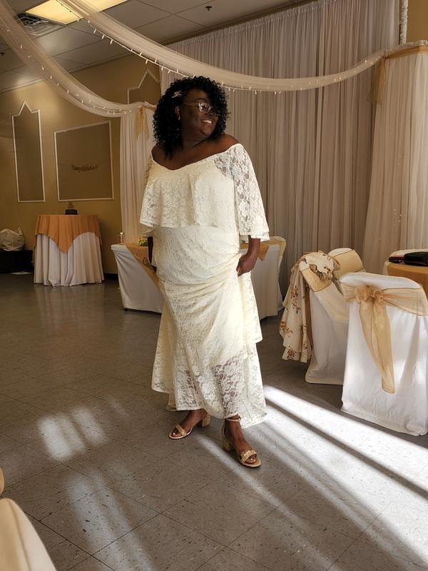 Plus Size - Ivory Lace Capelet Wedding Dress - Torrid