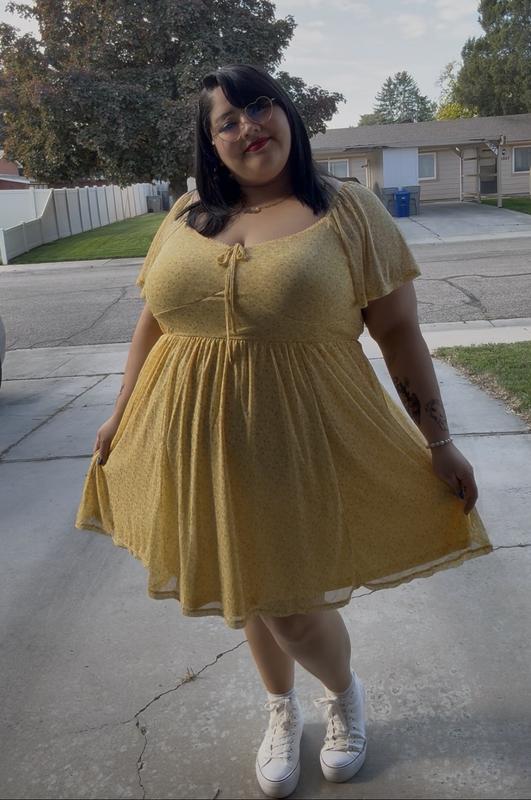 jules big girls ruched flutter-sleeve mesh dress reviews Plus Size - Flutter Sleeve Mesh Mini Dress