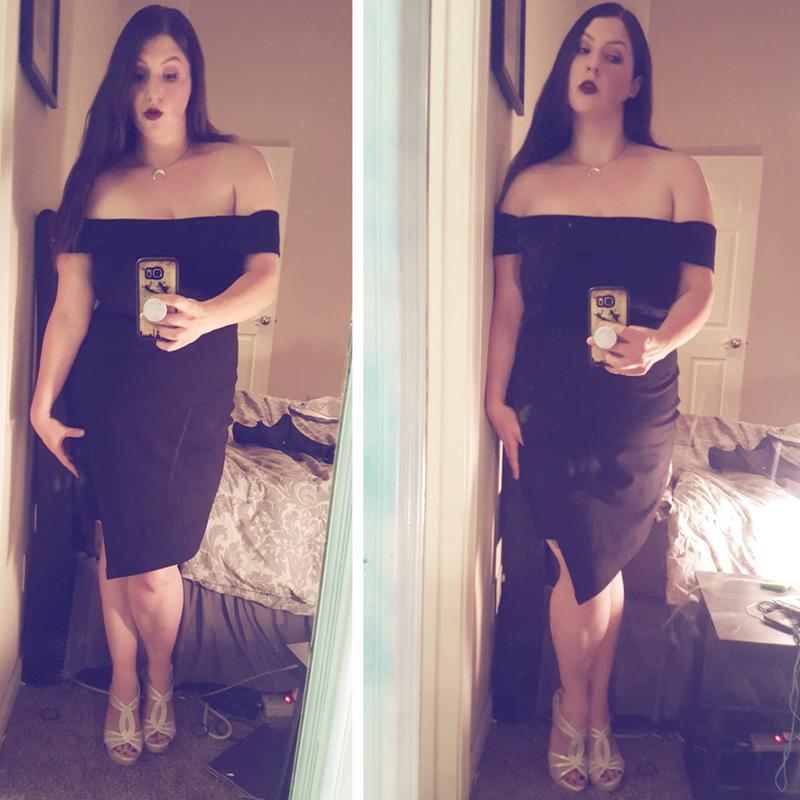 Plus Size - Black Off Shoulder Ponte Mini Dress - Torrid