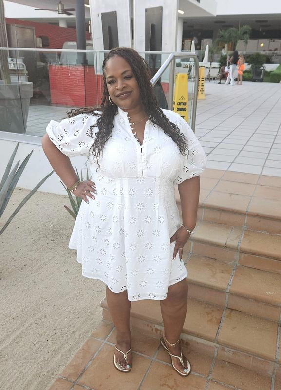 Plus Size - Belle Isle Eyelet Mini Dress - Torrid