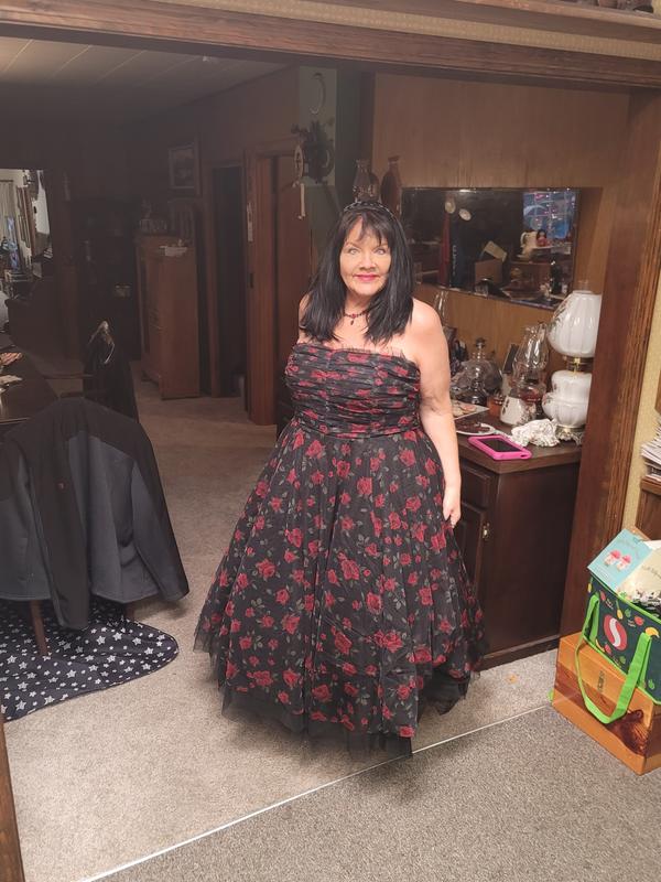 Plus Size - Betsey Johnson Maxi Strapless Ruffle Tea Dress