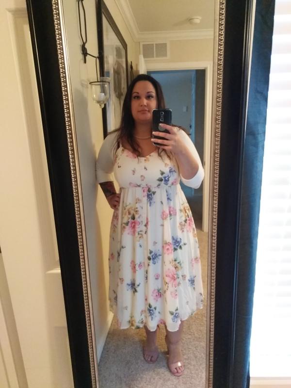 Plus Size - Ivory Floral Chiffon Midi Dress - Torrid
