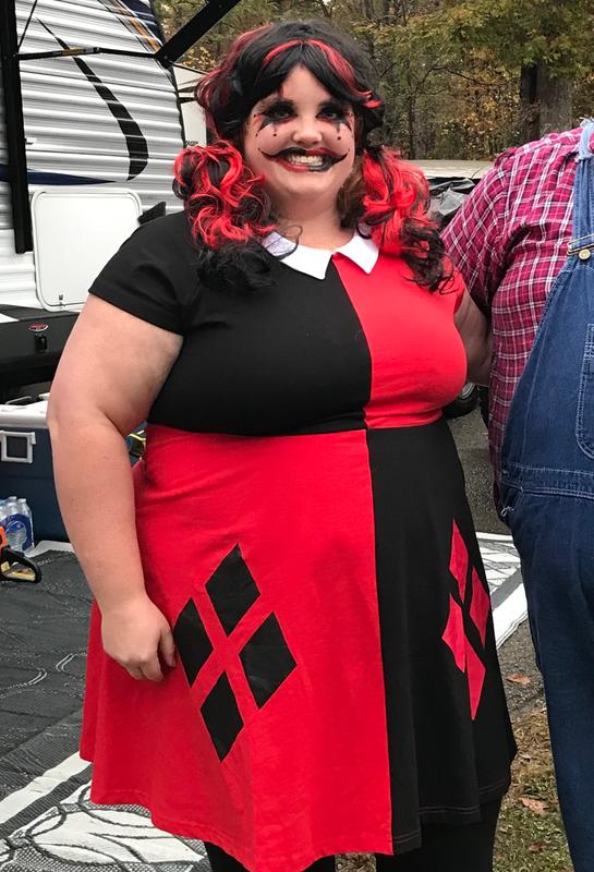 Harley quinn fancy dress plus size sale