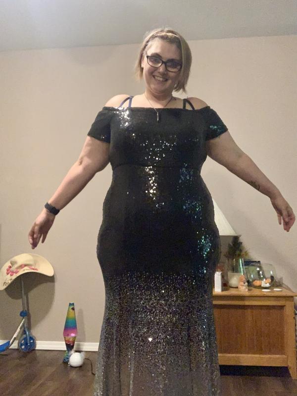 Plus Size - Maxi Sequin Off-Shoulder Dress - Torrid