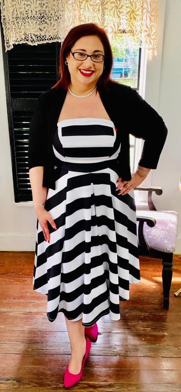 Torrid black and 2024 white striped dress