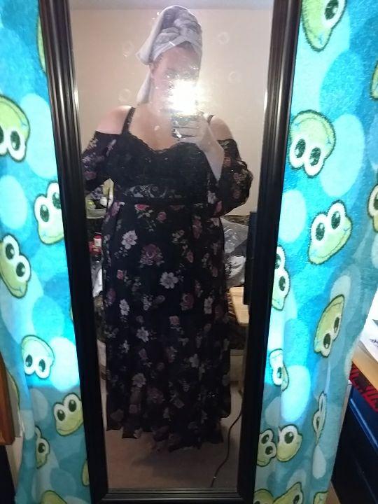 torrid insider floral print cold shoulder lace bustier maxi dress Mavisy Floral Tayla Mini Dress NAVY-MULTI / M by Sugarlips