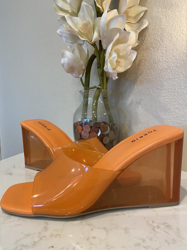 Lucite hot sale wedge shoes