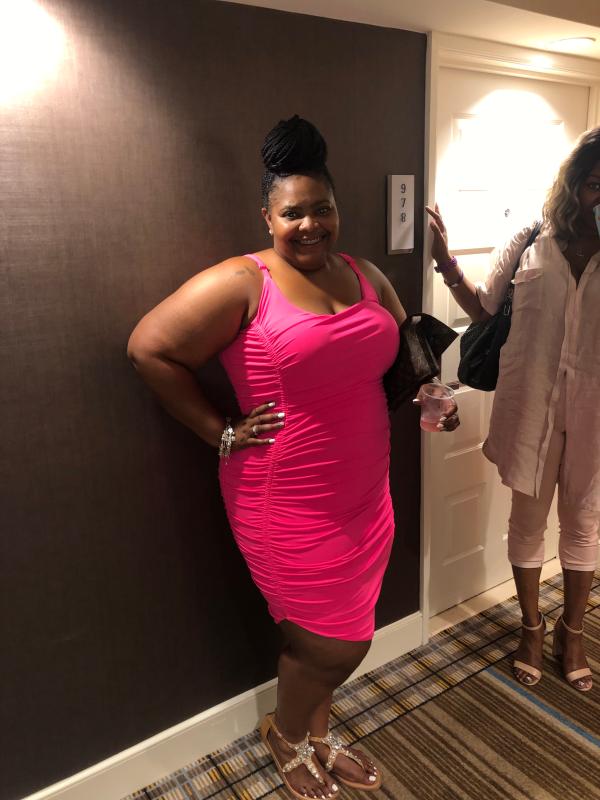 hot pink plus size bodycon dress