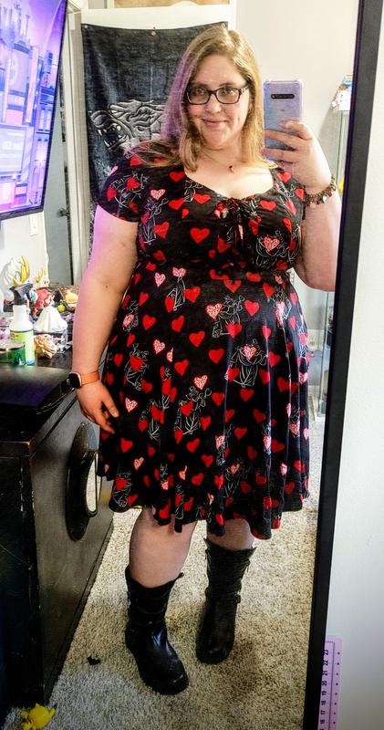 Plus Size - Disney Villains Queen of Hearts Black Lace-Up Skater Dress -  Torrid