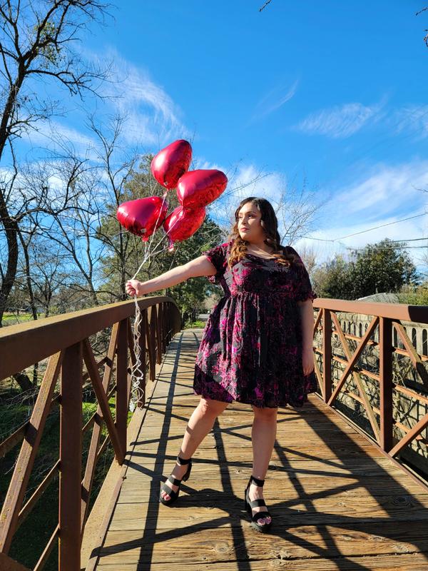 Plus Size Mini Burnout Velvet Babydoll Dress Torrid