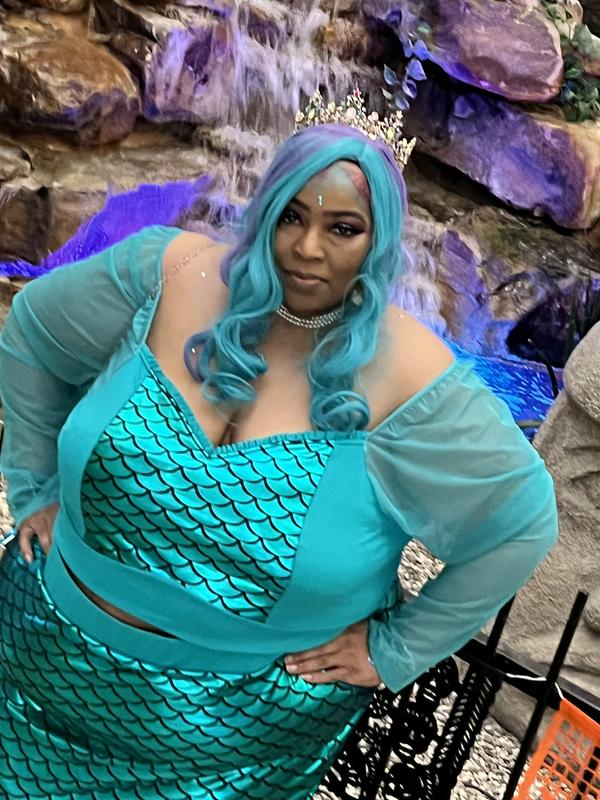 Plus Size - Halloween Costume Mesh Two Piece Mermaid Dress - Torrid