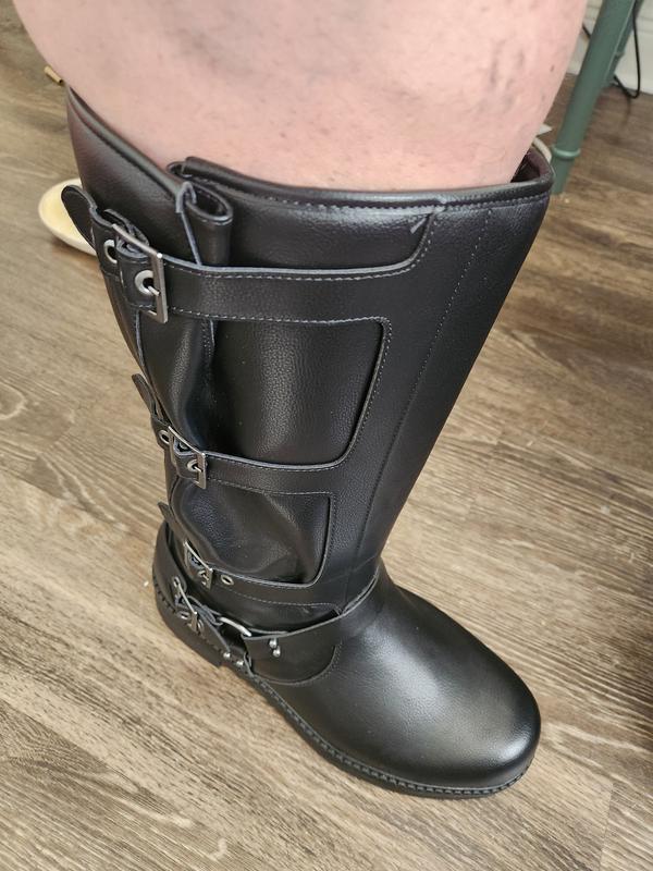 MOTO PLUS ブーツ Plus Size - Multi Buckle Moto Knee Boot (WW) - Torrid