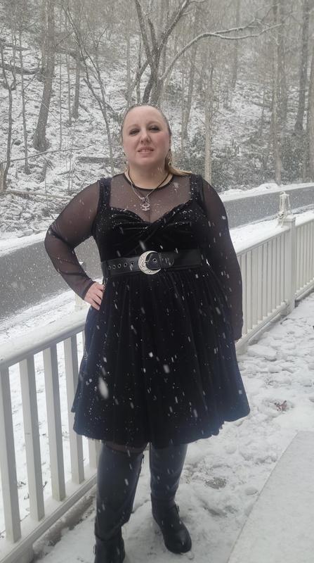 Plus Size - Retro Chic Twist Front Velour Swing Dress - Torrid