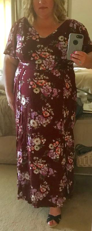 Torrid Red Wine Floral Gauze Maxi sale Dress 2X 11797638