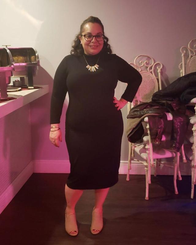 black plus size turtleneck dress Maceoo main image 0