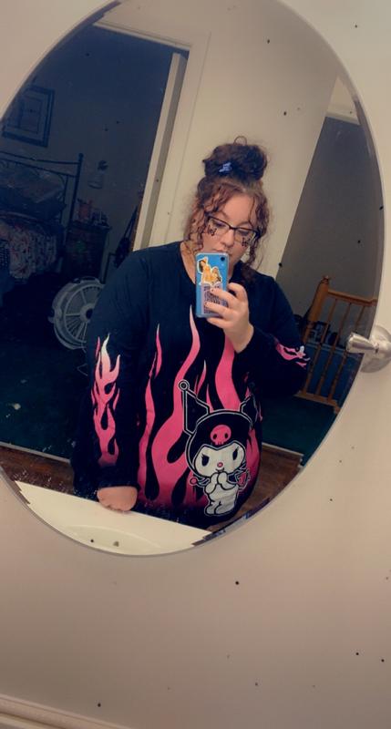 Plus Size - Kuromi Flames Cozy fleece Crew Neck Sweatshirt - Torrid