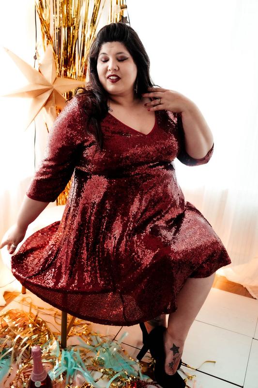 Plus Size - Mini Sequins Skater Dress - Torrid