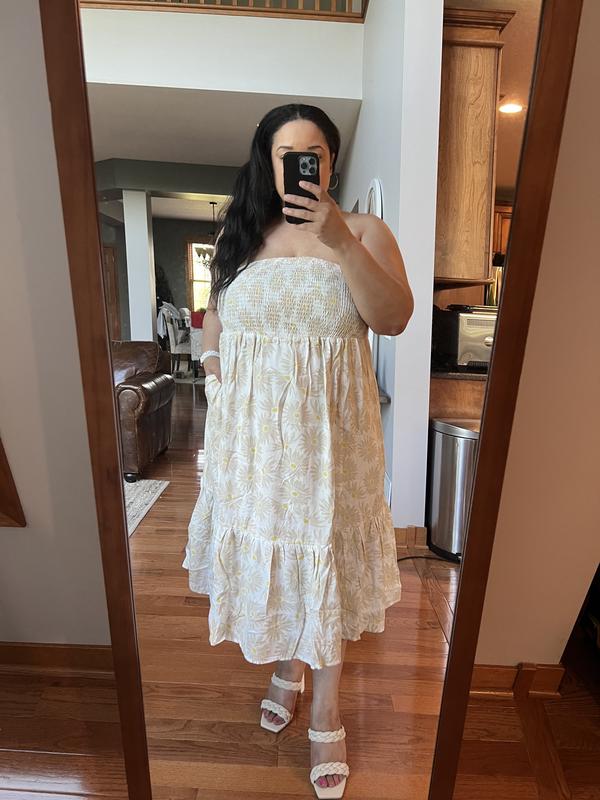 Plus Size - Midi Double Gauze Smocked Tiered Tube Dress - Torrid