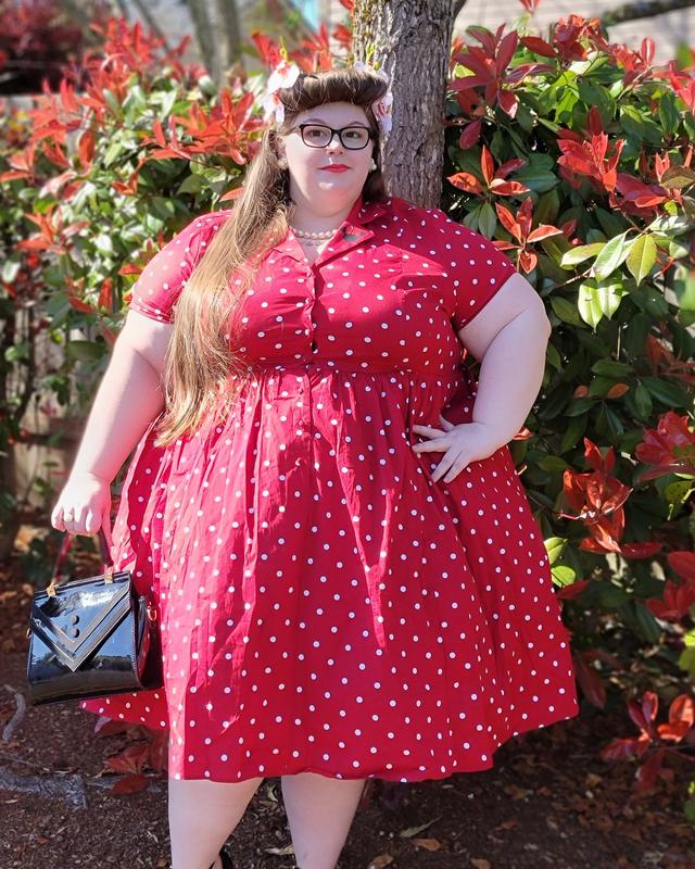 Plus Size - Disney Minnie Mouse Red Polka Dot Retro Swing Dress - Torrid