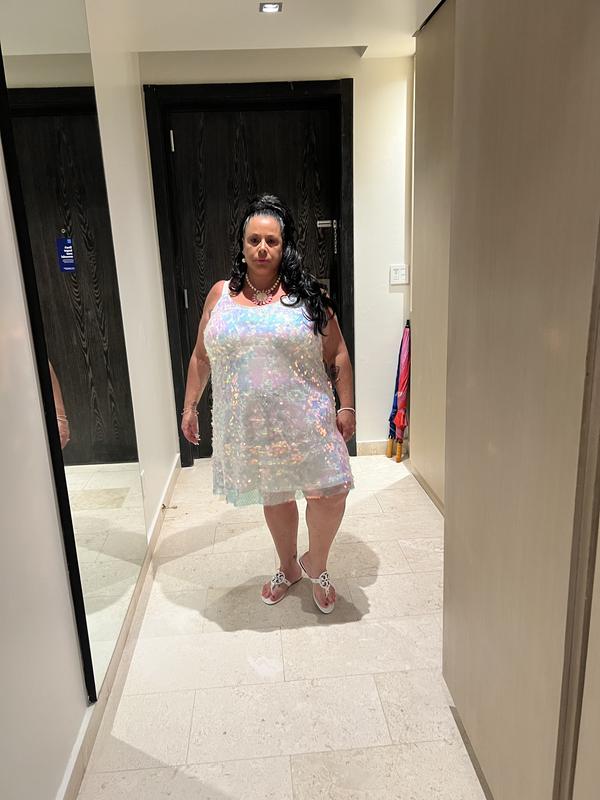 torrid white sequin dress Plus Size - Studio Sequin One-Shoulder Mini Dress