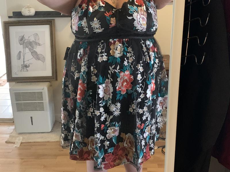 Plus Size - Midi Embroidered Mesh Dress - Torrid